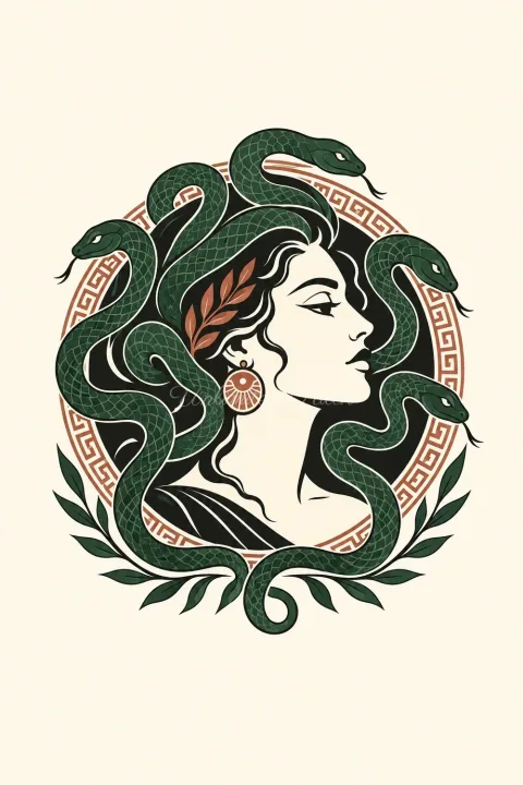 Medusa Grafik Şeffaf Telefon Kılıfı