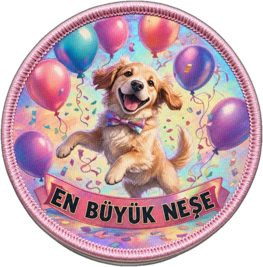 Kuyruklu Köpek Temalı 3D Kabartmalı TPU Peç | UV Baskılı Arma