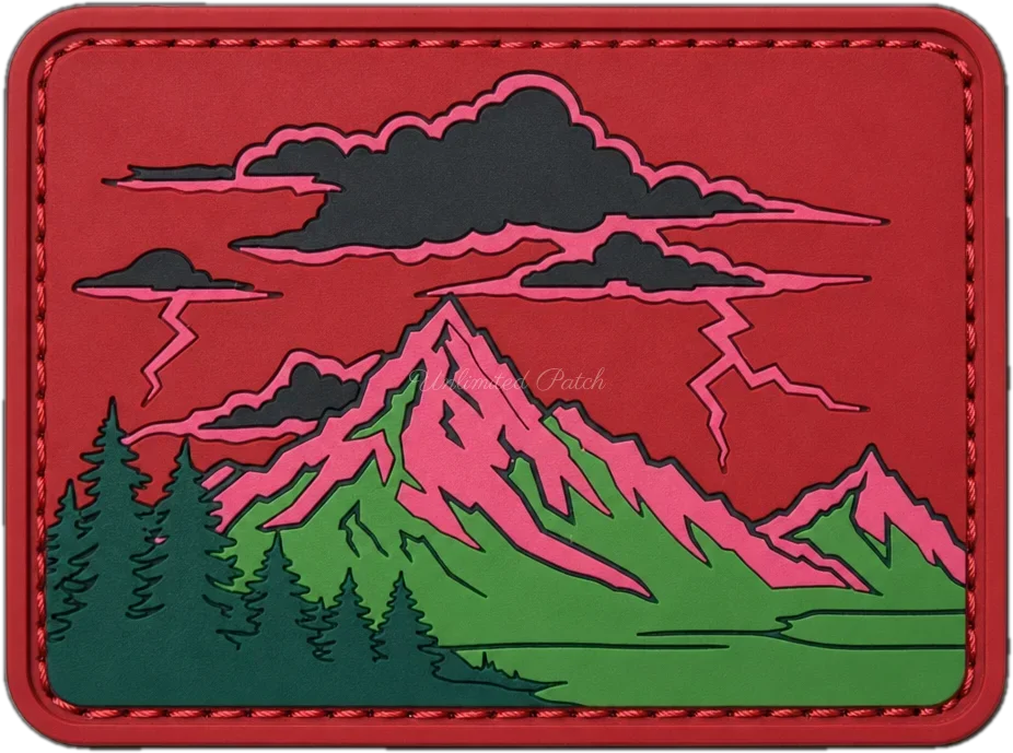 Minimalist Dağ Silueti TPU Patch | UV Baskılı Arma