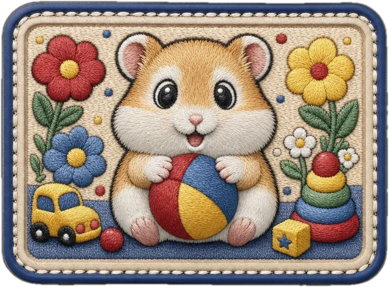 Sevimli Hamster Temalı 3D Kabartmalı TPU Peç | UV Baskılı Arma