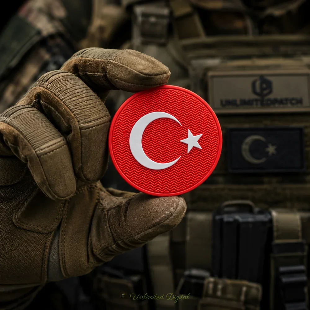 Türk Bayrağı Cırtlı Patch | 3D TPU Arma