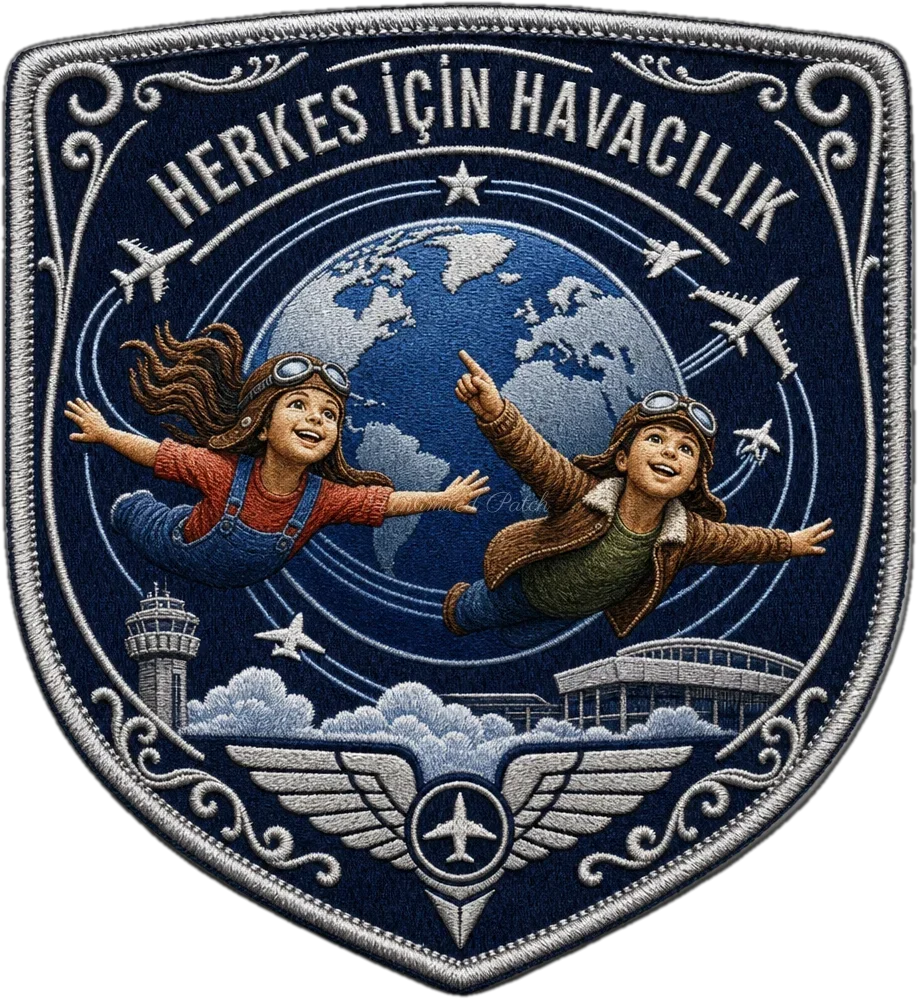 Uçuş Hayalleri Temalı 3D Kabartmalı TPU Peç | UV Baskılı Arma