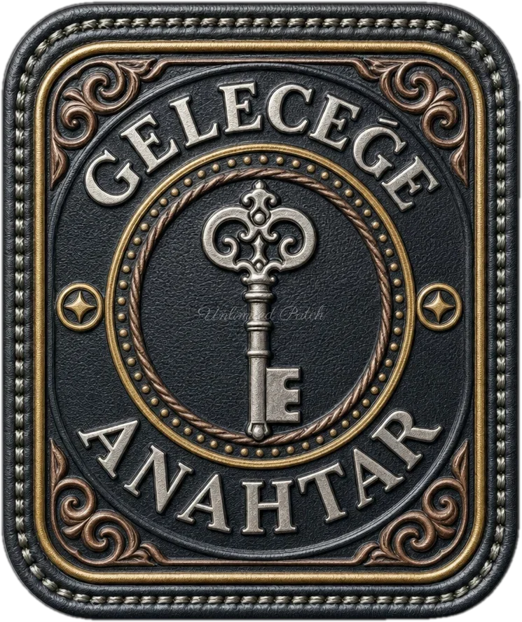 Vintage Anahtar Temalı 3D Kabartmalı TPU Peç | UV Baskılı Arma