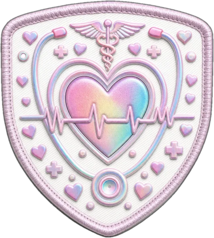 Heart Motif Health-Themed 3D Embossed Patch | UV Printed TPU Badge