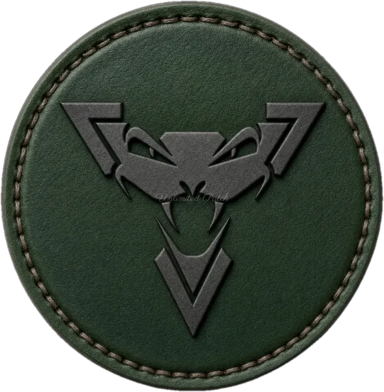 Dark Green Round Badge 3D Embossed TPU Patch | UV Printed Tactical Badge