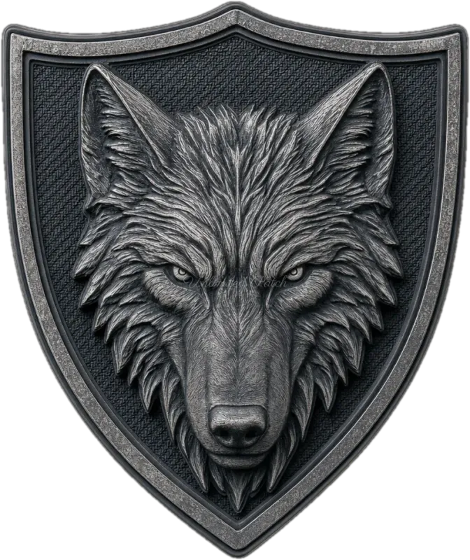 Wolf Head 3D Embossed TPU Patch | UV Printed Military Badge