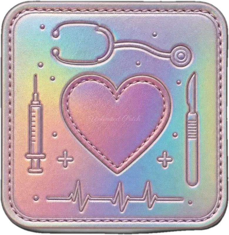 Minimal Heart Themed 3D Embossed TPU Patch | UV Printed Tactical Badge