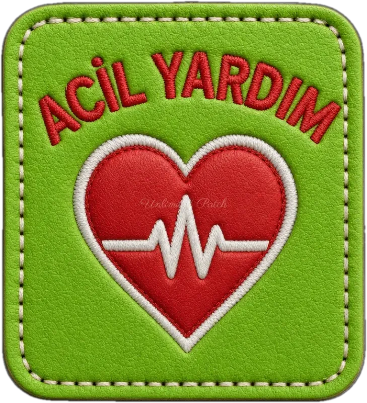 Neon Green Heart Themed 3D Embossed TPU Patch | UV Printed Badge