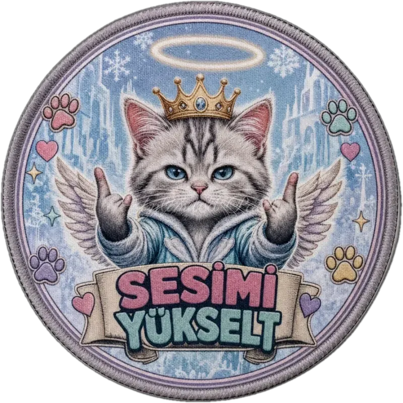 Frozen Cat Patch with Wings and Crown | 3D TPU Badge