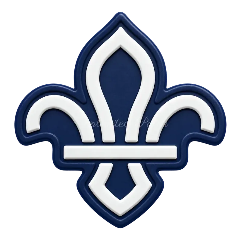 The Scouts UK Fleur-de-Lis Themed Patch | 3D TPU Scout Badge