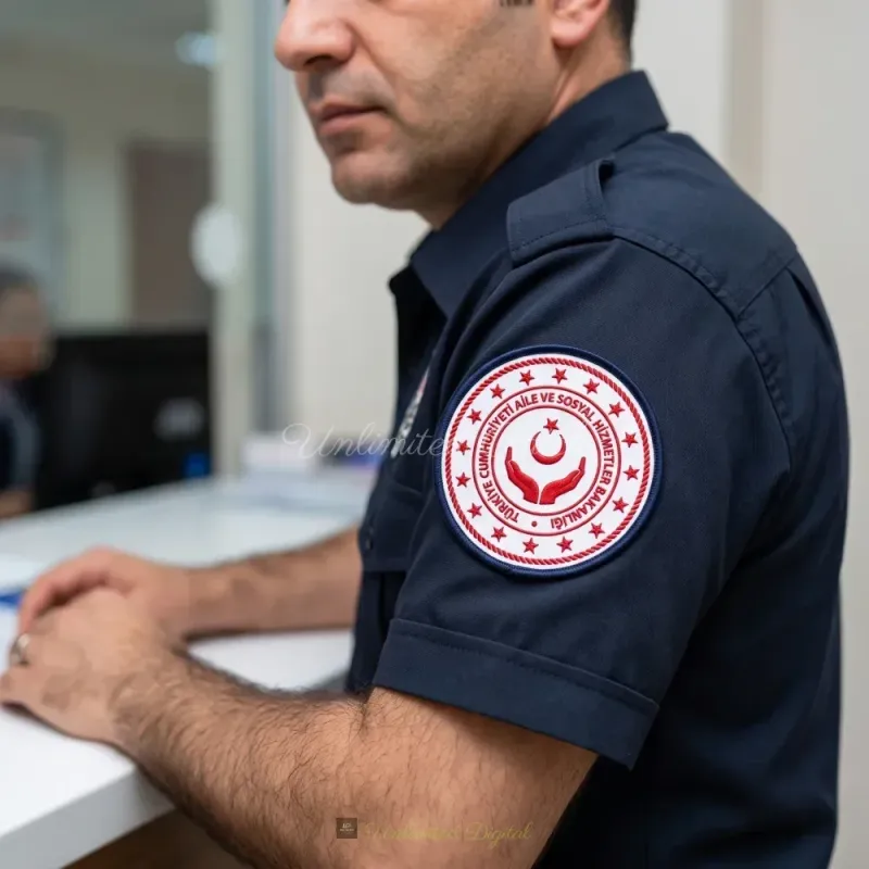 Republic of Turkey Ministry of Family and Social Services TPU Embossed Badge | UV Printed 3D Patch