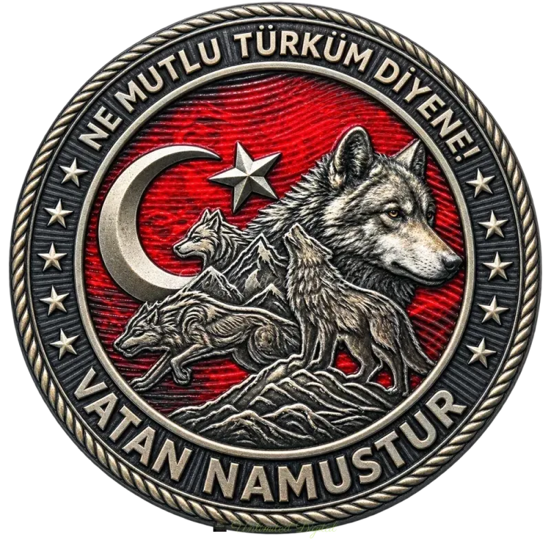 Ne Mutlu Türküm Diyene / Vatan Namustur - Wolf Themed 3D Embossed TPU Patch – UV Printed Tactical Insignia